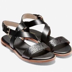 Size 6 1/2 Cole Haan Findra Strappy Sandal in Black